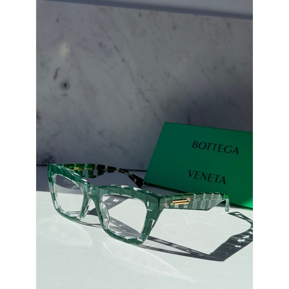 NEW Bottega Veneta BV1215S Braided Green Cat Eye Frames - Picture 3 of 6